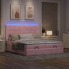 vidaXL Ottoman-Bett mit Matratzen & LEDs Rosa 160x200 cm Samt