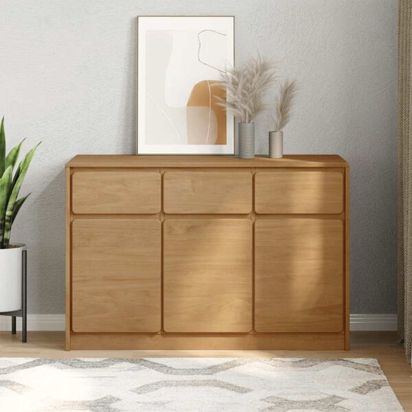 vidaXL Sideboard SAUDA Eiche-Optik 114x43x75,5 cm Kiefernholz