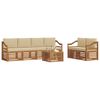 vidaXL Outdoor-Sofagarnitur 7 pcs Natur und Beige Massivholz Akazie