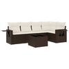 vidaXL 6-tlg. Garten-Sofagarnitur mit Kissen Braun Poly Rattan