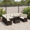 vidaXL Sofa Set mit Kissen 10 pcs Braun Poly-Rattan