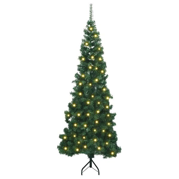 vidaXL Eckiger k&uuml;nstlicher Weihnachtsbaum Gr&uuml;n 180 cm PVC und Metall
