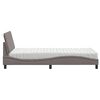 vidaXL Bett mit Matratze "Hanko" Taupe 100x200 cm Stoff