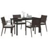 vidaXL Garten Essgruppe 5 pcs Braun und Schwarz PE-Rattan