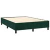 vidaXL Boxspringbett mit Matratze Dunkelgr&uuml;n 140x200 cm Samt