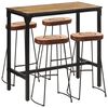 vidaXL 5-tlg. Bar-Set Raues Mangoholz und Metall