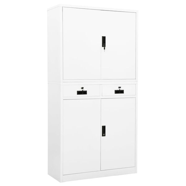 vidaXL Büroschrank Weiß 90x40x180 cm Stahl