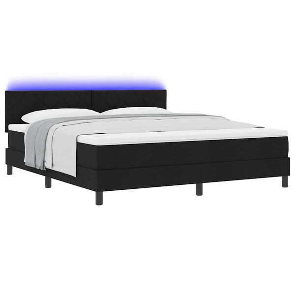 vidaXL Boxspringbett mit Matratze Schwarz 180 x 200 cm Stoff