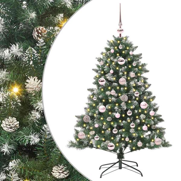 vidaXL K&uuml;nstlicher Weihnachtsbaum mit 150 LEDs mit St&auml;nder Gr&uuml;n 120 cm