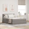 vidaXL Bett mit Stauraum und LED mit Matratze Taupe 140 x 200 cm Stoff