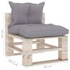 vidaXL 4-tlg. Garten-Lounge-Set aus Paletten mit Kissen Kiefernholz