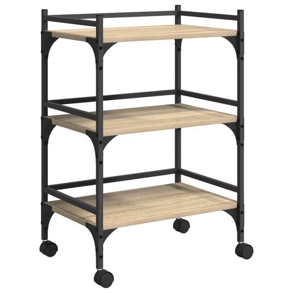 vidaXL K&uuml;chentrolley Sonoma-Eiche 50 x 35 x 75,5 cm Holzwerkstoff