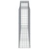 vidaXL Gabionen mit Hochbogen 9 Stk. 400x50x160/180cm Verzinktes Eisen