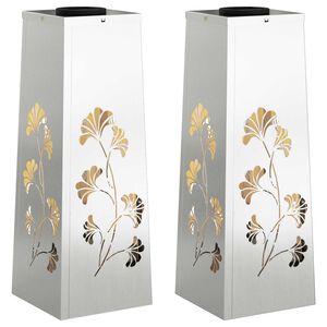vidaXL Solar LED Weg Licht 2 stk. Warmes Wei&szlig; 18 x 18 x 50 cm