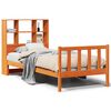 vidaXL Massivholzbett mit Regal ohne Matratze Wachsbraun 75x190 cm