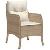 vidaXL 3-tlg. Garten-Essgruppe mit Kissen Beige Poly Rattan
