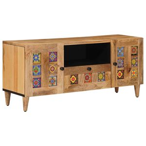 vidaXL TV-Schr&auml;nk mit T&uuml;r Natur 105 x 33,5 x 46 cm Massivholz Mango