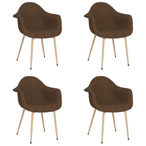 vidaXL Esszimmerst&uuml;hle 4 Stk. Dunkelbraun Stoff