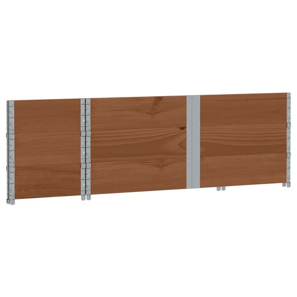 vidaXL Paletten-Aufsatzrahmen 3 Stk. Braun 150x50 cm Massivholz Kiefer