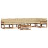 vidaXL Outdoor-Sofagarnitur mit Kissen 7 pcs Natur und Beige