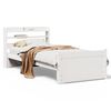 vidaXL Bettgestell mit Kopfteil ohne Matratze Wei&szlig; 90x190 cm