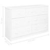 vidaXL Sideboard 7 Schubladen Wei&szlig; 113x35x73 cm Massivholz Kiefer