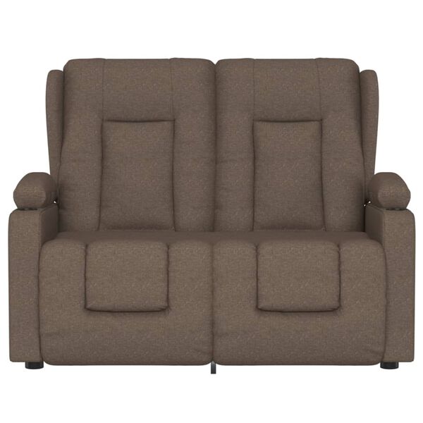 vidaXL 2-Sitzer Massagesessel mit Getränkehalter Taupe Stoff