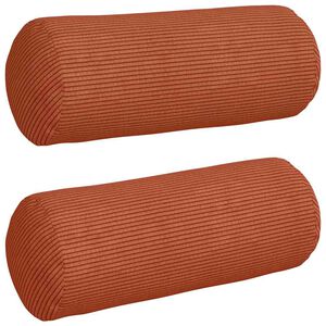 vidaXL Bolsterkissen 2 St&uuml;ck Rot-Orange &Oslash; 15 x 40 cm Cordstoff