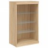 vidaXL Sideboard mit LED-Leuchten Sonoma-Eiche 181,5x37x100 cm