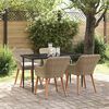 vidaXL Garten Essgruppe mit Kissen 5 pcs Beige Poly-Rattan