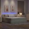 vidaXL Bett mit Stauraum und LED mit LED Hellgrau 180 x 200 cm Samt