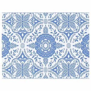 vidaXL Outdoor-Teppich Floral ARAKIL Babyblau und Wei&szlig; 400 x 300 cm