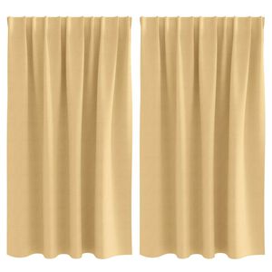 vidaXL Verdunkelungs-Vorh&auml;nge mit Ringen 2 pcs Beige 140 x 140 cm