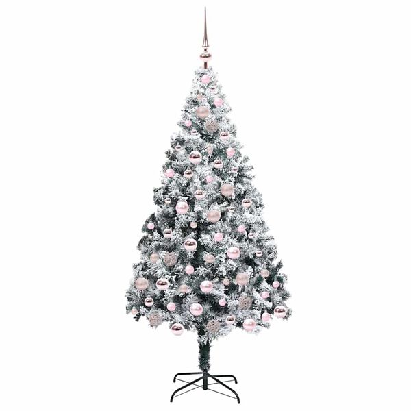 vidaXL K&uuml;nstlicher Weihnachtsbaum mit 300 LEDs mit St&auml;nder Wei&szlig; 180 cm