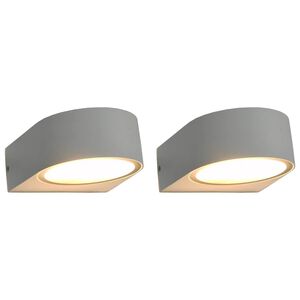 vidaXL Au&szlig;enwandleuchten 2 Stk. 11 W Wei&szlig; Rund