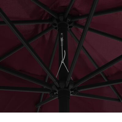 vidaXL Sonnenschirm mit Metall-Mast 400 cm Bordeauxrot