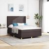 vidaXL Boxspringbett mit Matratze Braun 140 x 190 cm Stoff