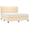 vidaXL Boxspringbett mit Matratze Creme 180x200 cm Stoff