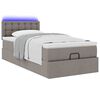 vidaXL Ottomane Bett mit Matratze & LEDs Taupe 90x200 cm Stoff