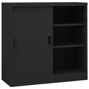 vidaXL B&uuml;roschrank mit Schiebet&uuml;r Anthrazit 90x40x90 cm Stahl