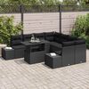 vidaXL Gartensofa-set mit Kissen 9 pcs Schwarz Poly-Rattan