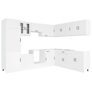vidaXL 14-tlg. K&uuml;chenschrank-Set Kalmar Wei&szlig; Holzwerkstoff