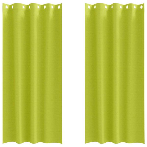 vidaXL Verdunkelungs-Vorh&auml;nge mit Ringen 2 pcs Gr&uuml;n 260 x 140 cm