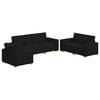 vidaXL Sofa 3 pcs Schwarz 220 x 80 x 84 cm Leinenmischgewebe