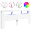 vidaXL LED-Kopfteil Wei&szlig; 220x18,5x103,5 cm Holzwerkstoff