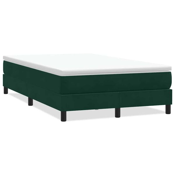 vidaXL Boxspringbett ohne Matratze Dunkelgr&uuml;n 120x210 cm Samt