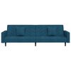 vidaXL Schlafsofa 2-Sitzer mit 2 Kissen Blau Samt