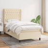 vidaXL Boxspringbett mit Matratze Creme 90x200 cm Stoff