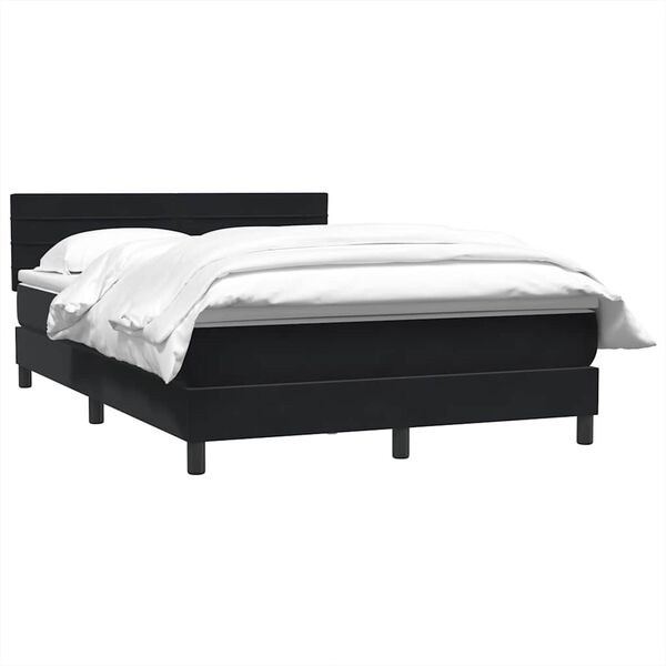 vidaXL Boxspringbett mit Matratze Schwarz 160x210 cm Samt