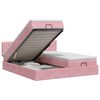 vidaXL Ottoman Bett mit Matratze mit Kopfteil 2 pcs Rosa Samt